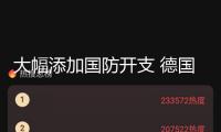 大幅添加國(guó)防開(kāi)支 德國(guó)內(nèi)閣同意新財(cái)政預(yù)算草案
