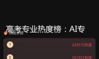 高考專業(yè)熱度榜：AI專業(yè)仍舊熾熱 老牌工科“錢(qián)”景好